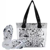 Bolsa Feminina Casual Com Alto Relevo 3D Chinelo Slim Cinza Magicc BCH-238 Bolsa Feminina Casual Com Alto Relevo 3D Chinelo Slim Cinza Magicc BCH-238