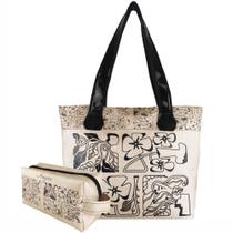 Bolsa Feminina Casual Com Relevo 3D Necessaire Marrom Magicc BN-237 Bolsa Feminina Casual Com Relevo 3D Necessaire Marrom Magicc BN-237