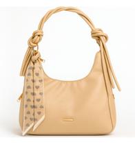 Bolsa Feminina Casual e Sofisticada com Lenço Decorativo Alça Nó e Espaço Interno