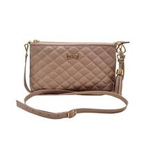 Bolsa Feminina Casual em Couro Compacta e Versátil Bolso Interno Alça Regulável Tassel