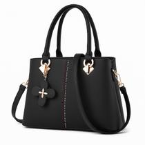 Bolsa Feminina Casual Faculdade Espaçosa Fashion Alça Igreja COR: PRETO Bolsa Feminina Casual Faculdade Espaçosa Fashion Alça Igreja COR: PRETO