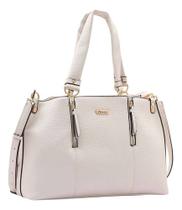 Bolsa Feminina Chenson Alça Mão E Transversal Detalhe Zíper Cor Off White