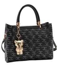 Bolsa Feminina Chenson Cristal Strass Monograma Preto