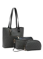 Bolsa Feminina Chenson Kit com 3 Peças Preto Monograma Baby Urso