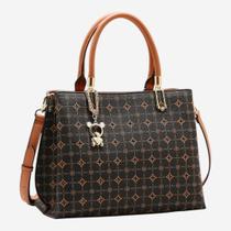 Bolsa Feminina Chenson Mão Monograma Luxo Café Bolsa Feminina Chenson Mão Monograma Luxo Café