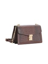 Bolsa Feminina Chenson Mão Transversal Croco 3483977 MARROM