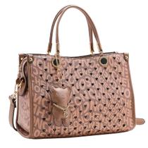 Bolsa Feminina Chenson Monograma Com Pedraria Clássica