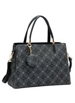 Bolsa Feminina Chenson Monograma Contemporâneo Preta Alça Mão Bolsa Feminina Chenson Monograma Contemporâneo Preta Alça Mão