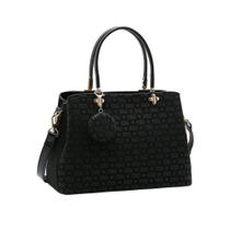 Bolsa Feminina Chenson Relevo Monograma 3485431 Com 3 Compartimentos Alça Ajustável E Espelho