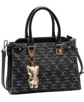 Bolsa Feminina Chenson Strass Cristal Monograma Preto