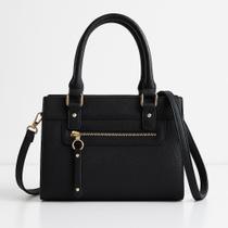 Bolsa Feminina Chique Estruturada com Alça Dupla e Zíper Dourado Ideal para Mulheres Modernas e Estilosas