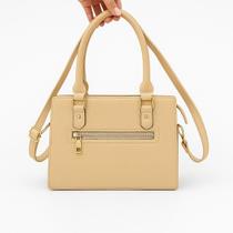 Bolsa Feminina Chique Estruturada com Alça Dupla e Zíper Dourado Ideal para Mulheres Modernas e Estilosas