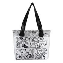 Bolsa Feminina Cinza Estampa Alto Relevo Magicc B-238 Bolsa Feminina Cinza Estampa Alto Relevo Magicc B-238