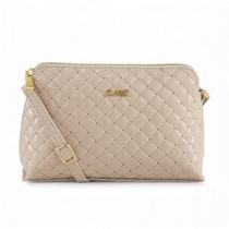 Bolsa Feminina Classe Couro Tramado Creme Transversal Couro Legítimo Bolsa Feminina Classe Couro Tramado Creme Transversal Couro Legítimo