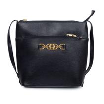 Bolsa Feminina Classe Crossbody Couro Preta - 3288