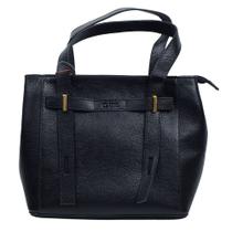 Bolsa Feminina Classe Tote Couro Preta - 3271 Bolsa Feminina Classe Tote Couro Preta - 3271