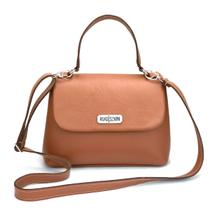 Bolsa Feminina Clucth Couro Legitimo Alça de Mão e Transversal Caramelo Road Seven