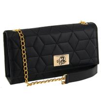 Bolsa feminina clutch alça em corrente bordado festa