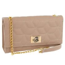 Bolsa feminina clutch alça em corrente bordado festa