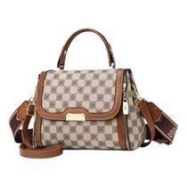 Bolsa Feminina Com Alça Tranversal Luxuosa Pequena Reforçada Ombro Cor:Bege