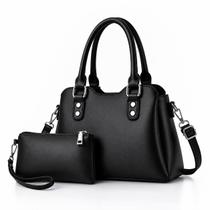 Bolsa Feminina Com Carteira Com Alça Transversal Casual Passeio Presente Tote Kit Carteira Resistente Divisórias Bolsa Feminina Com Carteira Com Alça Transversal Casual Passeio Presente Tote Kit Carteira Resistente Divisórias