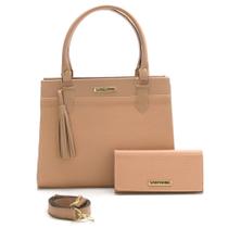 Bolsa Feminina Com Carteira Santorini Handbag Tricê Nude
