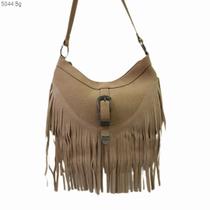 Bolsa Feminina com Franjas Ombro / Transversal Veludo com Fivela Frontal 5044