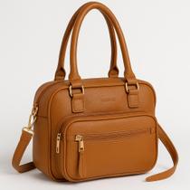 Bolsa Feminina Couro Ombro Tiracolo Preta Média Casual Moda!