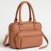 Bolsa Feminina Couro Ombro Tiracolo Preta Média Casual Moda!