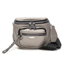 Bolsa Feminina Couro Prata Pochete Premium