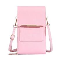 Bolsa Feminina Crossbody de Couro Macio com Tela Sensível ao Toque