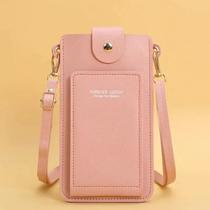 Bolsa Feminina Crossbody de Couro Macio com Tela Sensível ao Toque