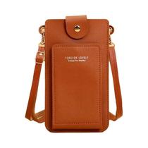 Bolsa Feminina Crossbody de Couro Macio com Tela Sensível ao Toque