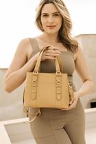 Bolsa feminina de couro amarelo manteiga Valentina Bolsa feminina de couro amarelo manteiga Valentina