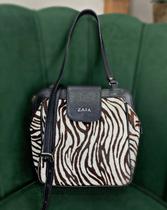 Bolsa Feminina de couro animal print zebra Amanda