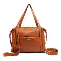 Bolsa feminina de couro caramelo Roberta