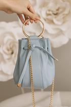 Bolsa feminina de couro legítimo azul celeste Mia Bolsa feminina de couro legítimo azul celeste Mia