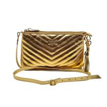 Bolsa Feminina de Couro Legítimo Transversal e Ombro Matelassê Tassel Casual Dia a Dia