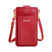 Bolsa Feminina De Couro Macio Crossbody Com Tela Sensível Ao Toque Carteira Para Celular Bolsa De