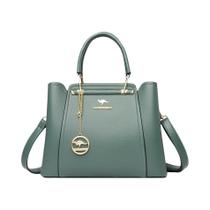 Bolsa Feminina de Couro Macio - Grande Capacidade, 3 Compartimentos, Ombro e Crossbody