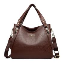 Bolsa Feminina de Couro Macio - Grande Capacidade, Alça Superior e Tiracolo