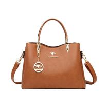 Bolsa Feminina de Couro Macio - Luxo, Grande Capacidade e 3 Compartimentos Bolsa Feminina de Couro Macio - Luxo, Grande Capacidade e 3 Compartimentos