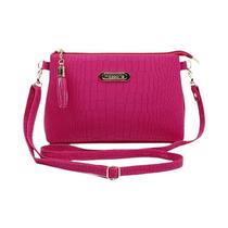Bolsa Feminina De Couro PU Com Estampa De Crocodilo E Borla, Bolsa De Ombro Pequena Mensageiro