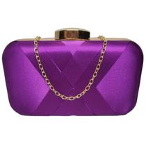 Bolsa Feminina De Festa Clutch Cetim Detalhe Trançado