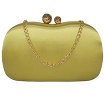 Bolsa Feminina De Festa Clutch Cetim Fecho Bola Com Strass