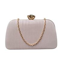Bolsa Feminina De Festa Clutch Texturizada Fecho Com Pedra