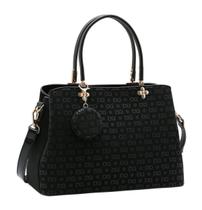 Bolsa Feminina de Mão Chenson CG85431 Relevo Monograma Cor:Preto