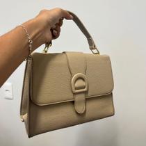 Bolsa Feminina de Mao com Alca Ajustavel Bege