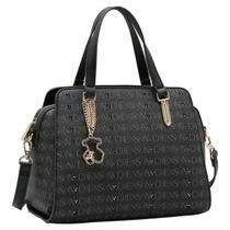 Bolsa Feminina de Mão / Transversal Chenson CG85394 Cristal Monogramaa Cor:Preto