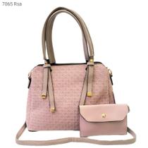 Bolsa Feminina de Mão / Transversal Kit 2 pçs com Necessaire e Divisões 7065